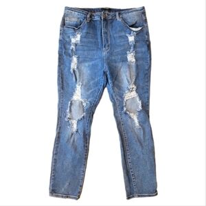 American Bazi 2X Distressed High-rise Jeans